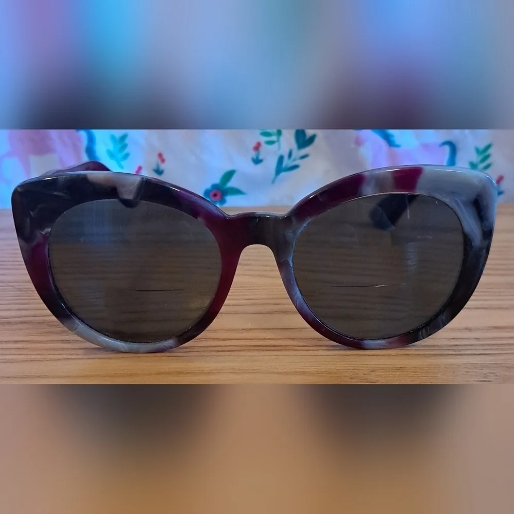 EUC ETRO 643S Burgundy & Grey CatEye Retro Casual Sunglass Eye Glasses Frames